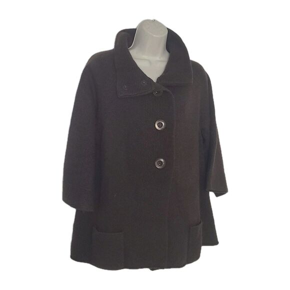 Fenn Wright Manson Cardigan Sweater Sz XL Brown Lambswool Angora Buttons NEW - Picture 2 of 9